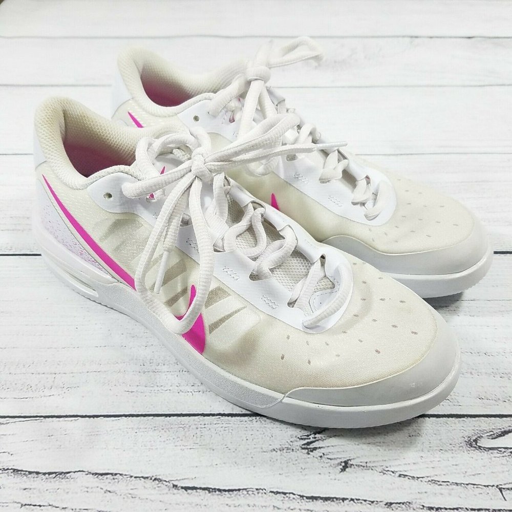 Nike Air Max Vapor Wing MS Womens Tennis Shoes Sz 8 White Laser Fuchsia